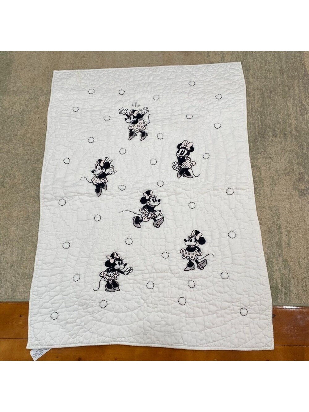 Pottery Barn Kids Disney Mickey Mouse Baby Quilt Multi Toddler 46" x 35"